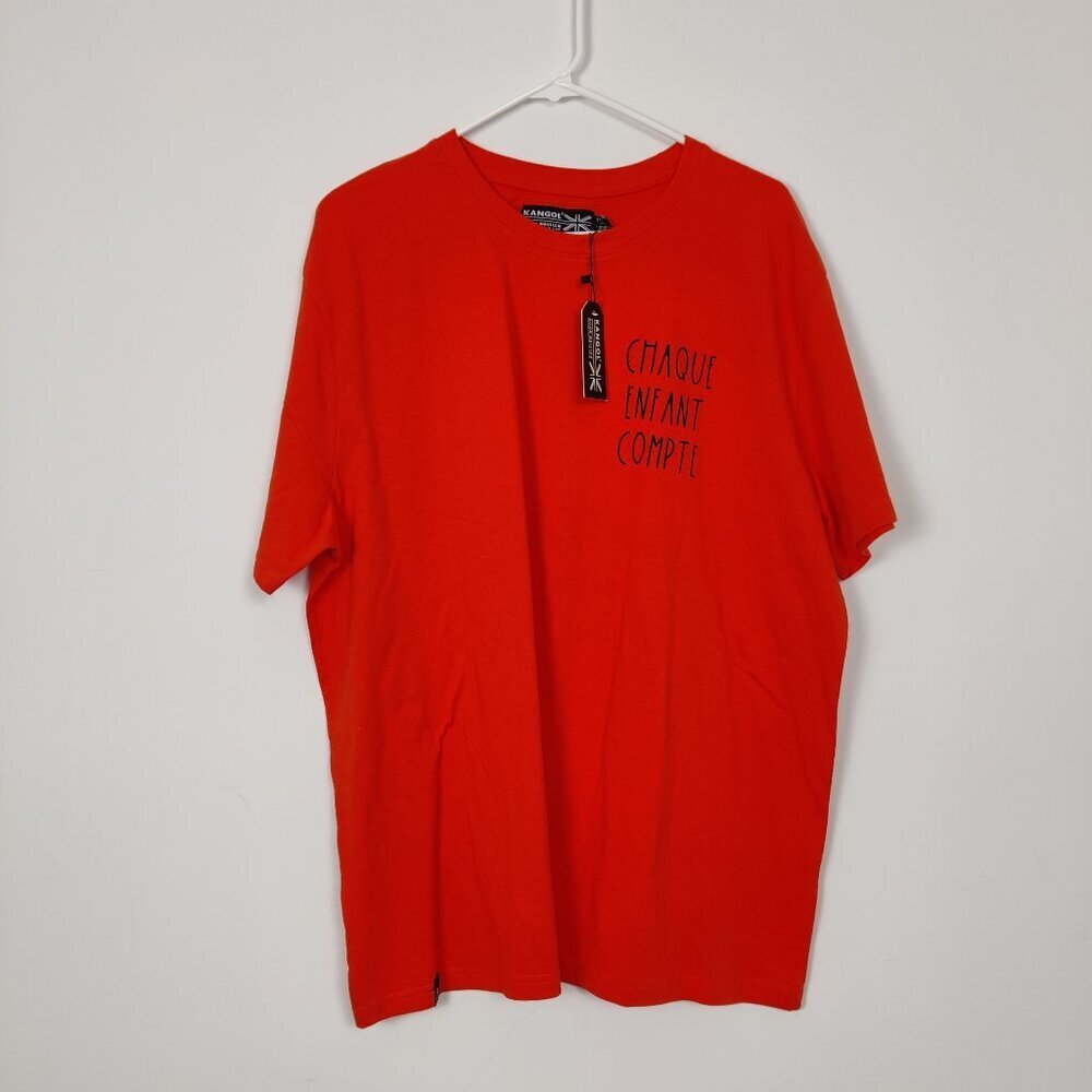 Kangol Men's Orange T-shirt Size XXL NEW Chaque Enfant Compte Orange T-shirt Day